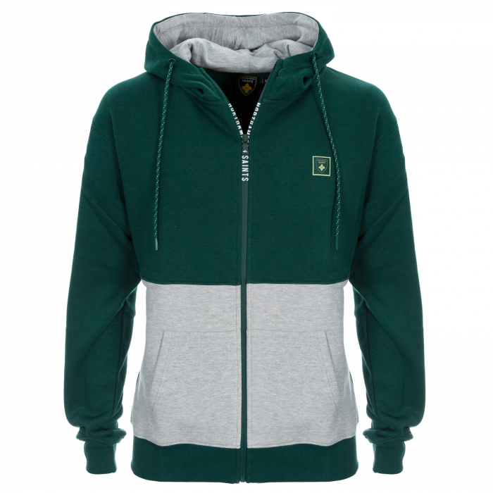 Cross Block Zip Through Hoodie