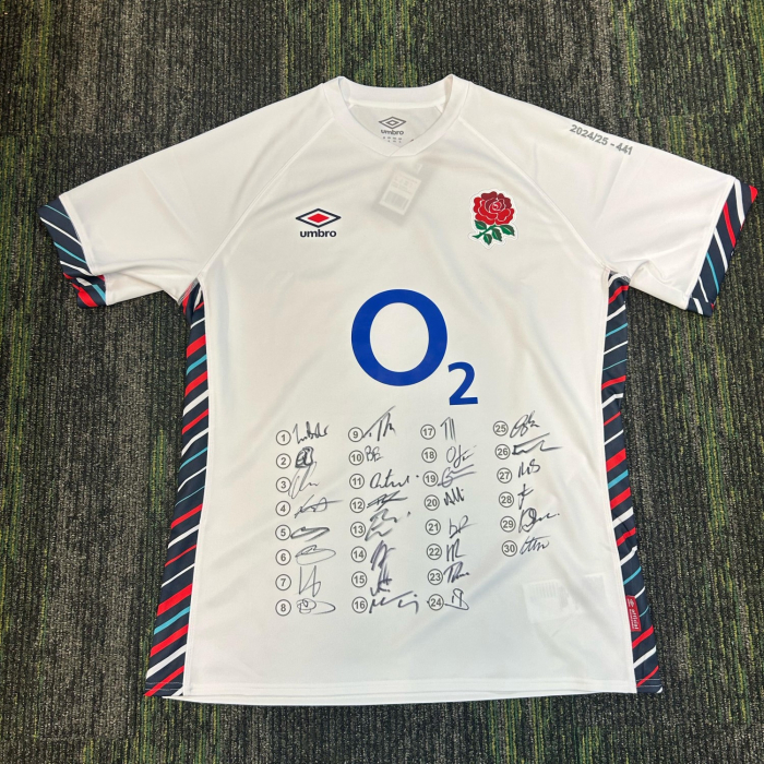 Signed England Home Jersey - Curtis Langdon